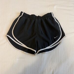 Nike Women's Black and White Athletic Shorts